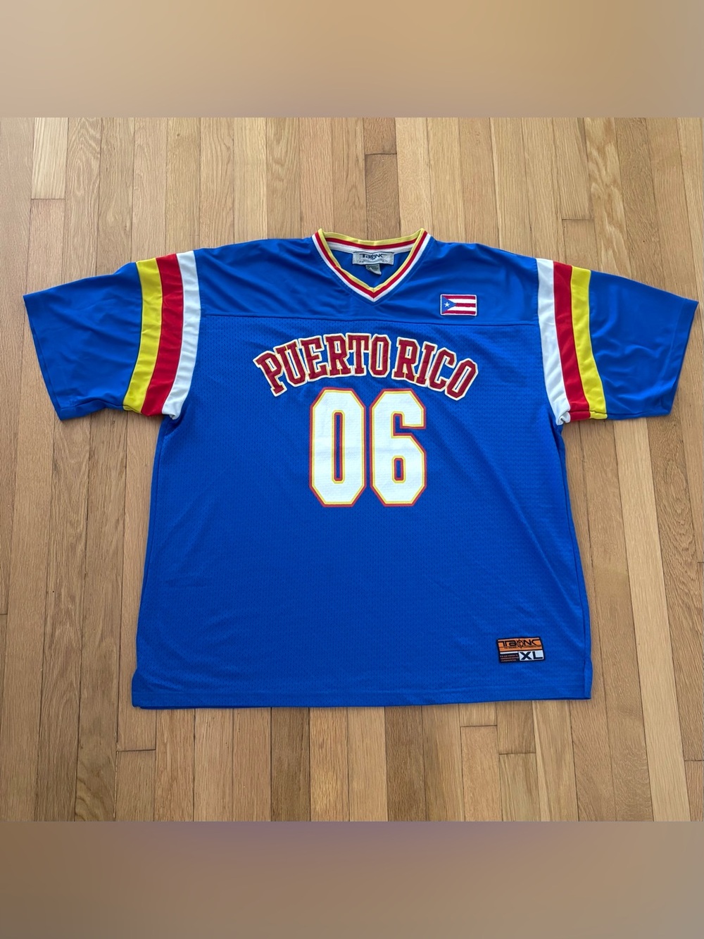 Vintage Y2K Puerto Rico Jersey Mens XL 06 Blue Mesh Streetwear Hip Hop 2000s